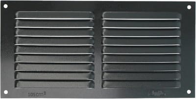 Ventilatierooster Aluminium - Afzuigrooster Plafond - Luchtcirculatie Verbeteren - Geïntegreerd Muggennet - 150 x 300 mm - Zwart