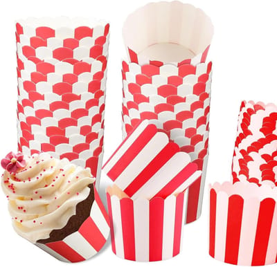 Papieren Muffinvormpjes - 100 Stuks, Bakvormen voor Cupcakes, Feestelijke Bakcups, Ideaal voor Verjaardagen en Bruiloften