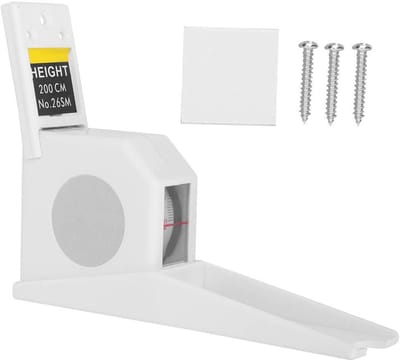 Dailygoods- Hoogtemeter 2 Meter - Intrekbaar Meetlint - Wandmontage - Voor Volwassenen/Kinderen - Duidelijke Markeringen - Eenvoudig te Bevestigen - Lengtemeter