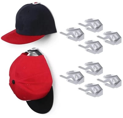WiseGoods Premium Pettenhouder Set 8 Stuks - Muurbeugel Met Schroeven & Tape - Ophanghaak Cap - Pet / Petten Organizer - Wit