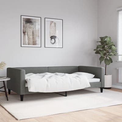 vidaXL - Slaapbank - 100x200 - cm - stof - donkergrijs