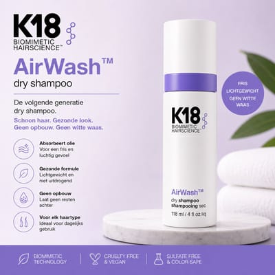 K18 AirWash™ Droogshampoo 118ml