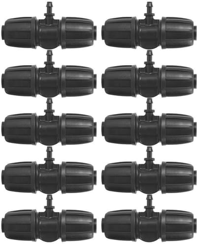 Cosensi- T Connector - 10 Stuks - Tuin Irrigatie - PE Slang - Hoogwaardige Materialen - Waterdicht - Schokbestendig - Tuinconnector