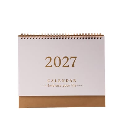 Bureaukalender 2026-2027 – Engelstalige Flipkalender – Bureauplanner met Grote Schrijfruimte – Maandplanner voor Kantoor, Studie en Thuis – Wit – 25 × 21 cm – 1 Stuk