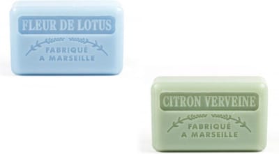 Soap bar set - zeep savon de marseille Citroen Verveine + Fleur de lotus 2x125 gr.