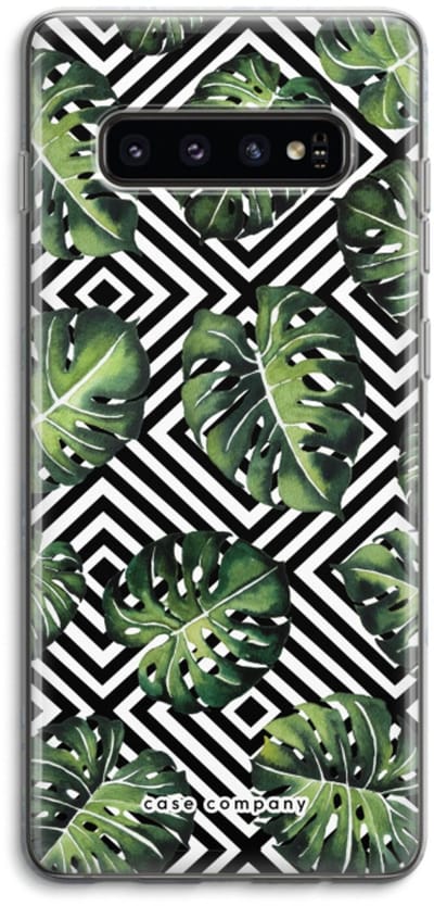 Case Company® - Hoesje geschikt voor Samsung Galaxy S10 4G hoesje - Geometrische jungle - Soft Cover Telefoonhoesje - Bescherming aan alle Kanten en Schermrand