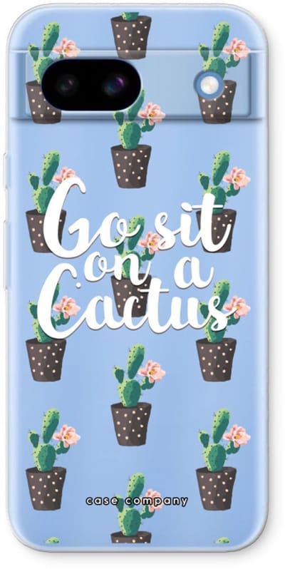 Case Company® - Hoesje geschikt voor Google Pixel 8a hoesje - Cactus quote - Soft Cover Telefoonhoesje - Bescherming aan alle Kanten en Schermrand