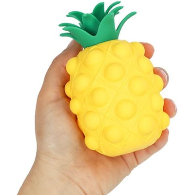 124 Stuks Pop Fidget Bal Speelgoed 3D Ananas Knijpballen Popper Bellen Sensorische Ideeën Tieners Volwassenen Cadeaus Stressverlichter Speelgoed yellow