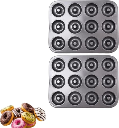 Diepe donutpannen voor het bakken van donuts, bagels en cake, ovenveilig en gemakkelijk te reinigen, 6/12 holtes