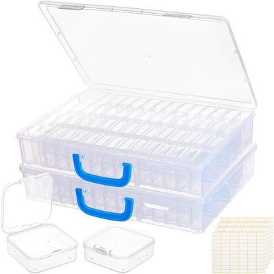 Kralen Organizer Box met Handvat, 122 Stuks Doorzichtige Sieradenopslag, Scharnierend Deksel, Ideaal voor Doe-Het-Zelf Sieraden en Creatieve Projecten