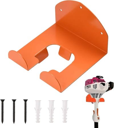 Houder voor tuingereedschap, grasmaaier en trimmer - Wandmontage voor garage en tuin, inclusief 3 schroeven en stevige bevestiging