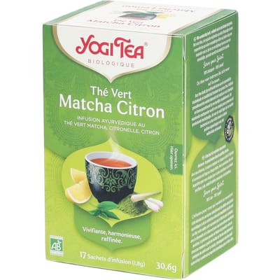 Yogi Tea Green Tea Matcha Lemon Bio - Biologische Groene Thee met Matcha, Citroen en Citroengras voor Natuurlijke Energie en Verfrissing