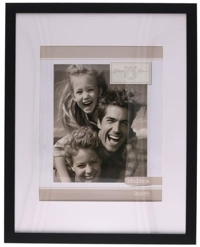 Gerimport Fotolijstje Paris - 28 x 35 cm - zwart - met passe partout - 20 x 25 cm - hout