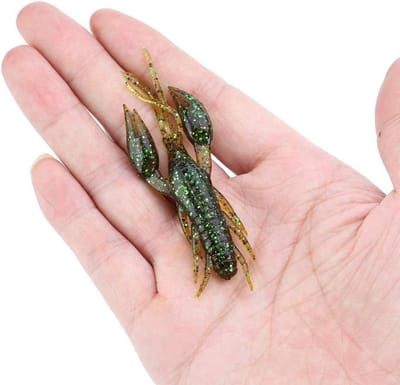 Dailygoods- Kunstaas Set 4 Stuks - Holografisch Ontwerp - Duurzaam Siliconen - Crawfish/Vissensnoek - Roofvis Aas - Natuurlijke Zwemactie - Vissenaas