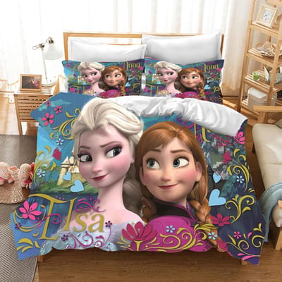 Kinder Frozen Prinses Beddengoed Set Elsa Beer Dekbedovertrek Queen met Kussensloop 3D Kinder Beddengoed Set 180*220cm 3pcs