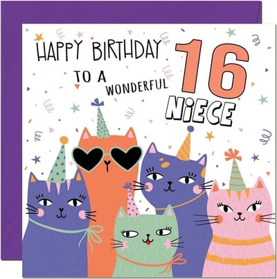 Verjaardagskaart voor 11-jarig Nichtje met Kat