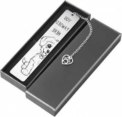 Grappige RVS Boekenlegger voor Boeken met Cadeauverpakking - Perfecte Gift voor Boekliefhebbers, Honden en Katten, Kerst, Verjaardag en Moederdag