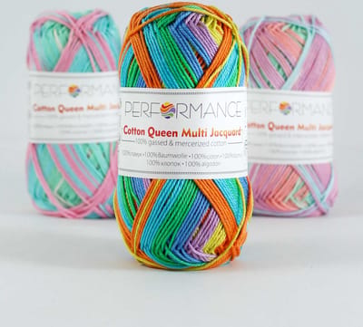 5 bollen haakgaren katoen vrolijke kleuren multi (10458) - Cotton Queen multi jacquard garen