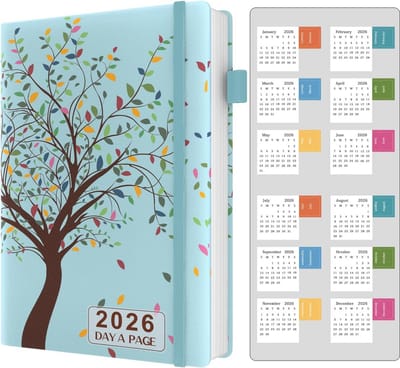 Agenda 2026 A5 Dagindeling per Dag - Hardcover Dagplanner met Tabs en Stickers