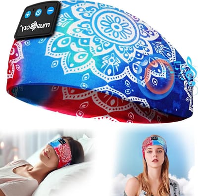 Slaapmasker Bluetooth 5.3 Hoofdband Hoofdtelefoon Zachte Hoofdtelefoon om te slapen-Sport-Relax Cool Gadgets voor Mannen Vrouwen Tieners Stijlvolle Geschenken voor