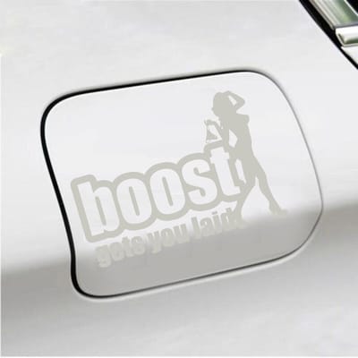 Bumpersticker - Boost Get You Laid - 13 X 18 - Zilver