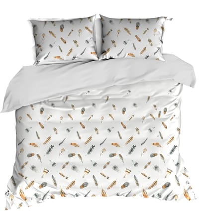 Linolux Dekbedovertrek Feathers Grey 1 persoons