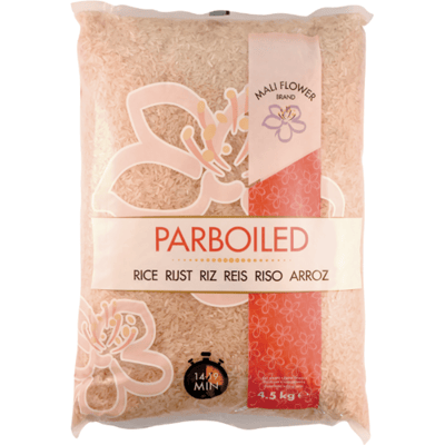 Mali Flower Parboiled Rijst | Voorgekookt en luchtig | Ideaal voor elke maaltijd | 4,5 kg verpakking