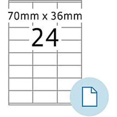 Etiketten HERMA 8418, permanente kleefstof, bedrukbaar, B 70 x H 36 mm, papier, wit, 12000 stuks/500 vellen