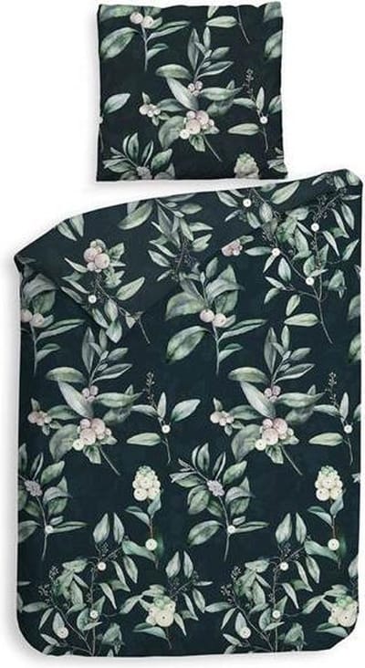 Heckett & Lane Cleo - Dekbedovertrek - Eenpersoons - 140x200/220 cm - Bottle Green