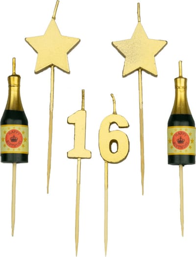 Party cake candles - 16 years