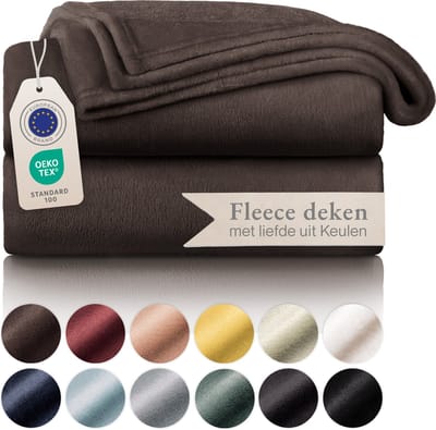 Blumtal - Fleece Deken - Super Zacht Fleece Plaid 130x150 cm - Donker Bruin