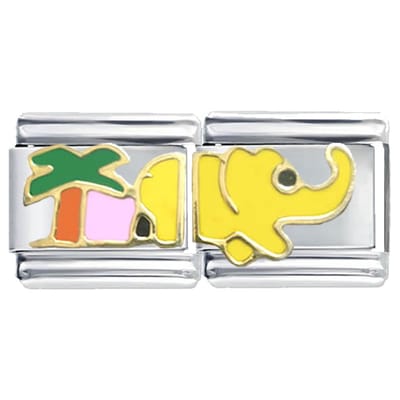 Schakel - Bedel - 9mm Charms - Olifant - 2x 9mm schakels - Geschikt voor Italiaanse Bedelarmband - Schakelarmband