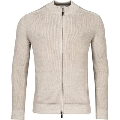 Thomas Maine Vest Cardigan Zip Merino Linnen Half Cardigan Knit Beige / male