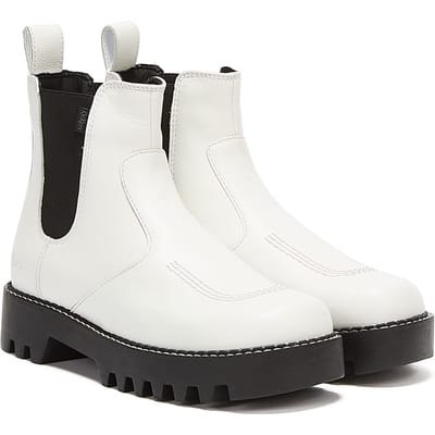 Kickers Kizziie Chelz Dames Wit Laarzen