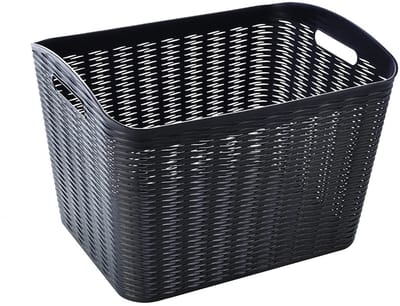 Ezystorage Kunststof zwarte mand - 26 liter - 21,5 x 32 x 29 cm