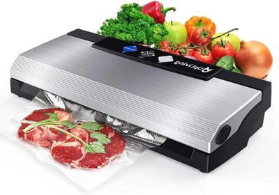 Vacuümsealer - Voedselbewaarder - Voedsel Vers Houden - Met Slangaansluiting - 10 Zakken - Grijs Zwart Wit
