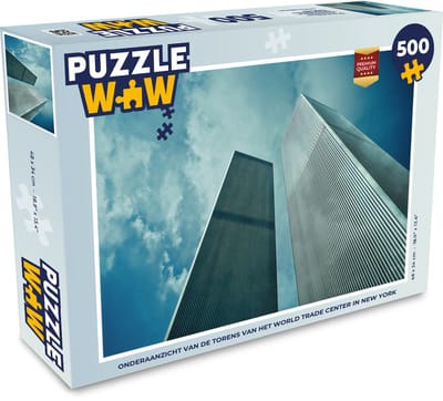 Puzzel Onderaanzicht van de torens van het World trade center in New York - Legpuzzel - Puzzel 500 stukjes