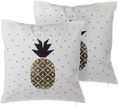 YASMIN - Sierkussen set van 2 - Wit - 45 x 45 cm - Katoen