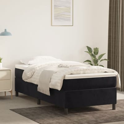 vidaXL - Boxspring - bed - 100x200 - cm - fluweel - zwart