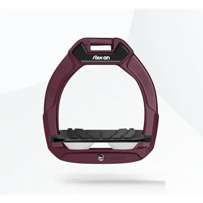 Veiligheidsstijgbeugels Paardrijden Schuin Grip Bordeaux/ zwart/ wit kind Flex-On Safe-On