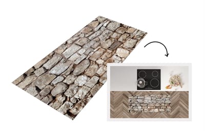 Keukenloper - Loper keuken - Keien - Middeleeuwen - Oud - 120x50 cm - Keukenloper vinyl