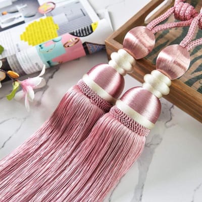 Gordijn Tie Backs - Gordijn Omsnoering - Gordijnen Strikken - Strak Geweven Koord - 1 Stuk - Roze