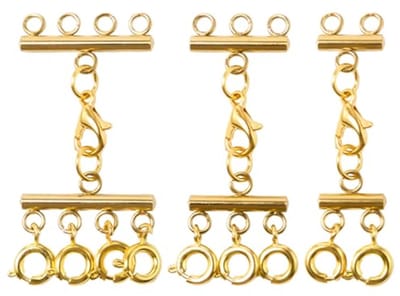 Gelaagde Ketting Sluiting voor Sieraden Maken - 3 Stuks