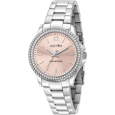Secteur 230 Just Time Accents Cristal Cadran Or Rose Quartz R3253161536 Montre Femme 100M white