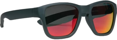 Melleson Eyewear - Kinderzonnebril Dani 7+ jaar - Donkergrijs met zwart/rode revo coating glazen - 100% UV-A en UV-B Bescherming - Inclusief Microvezel Pouch - Zonder brillenkoker