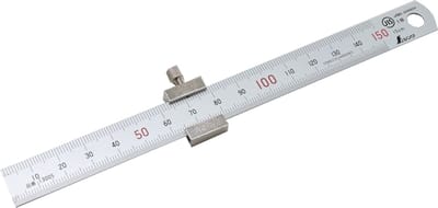 Shinwa Rvs Lineaal 15 cm – met aanslag 76751