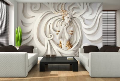 Sculpture Yoga Woman Swirl Greek  Photo Wallcovering