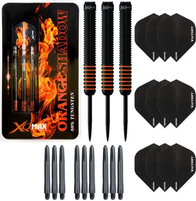 Darts Set Orange Shadow – dartpijlen – 21 gram tungsten - inclusief 9 – dart shafts – 9 – dart flights