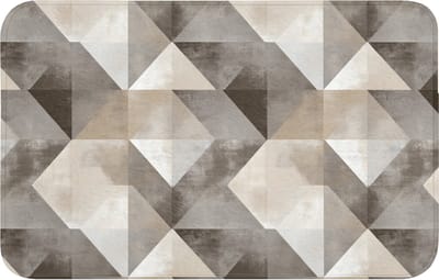Badmat 80x50 cm - Antislip - Geometrisch - Motief - Aardetinten - Badmatten voor badkamer - Badkamermat - Douchemat - Badkamer mat