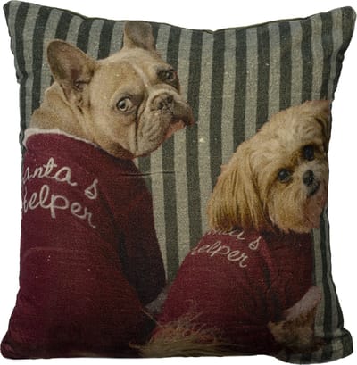 kussen fluweel preppy kerst honden 45x45cm*
